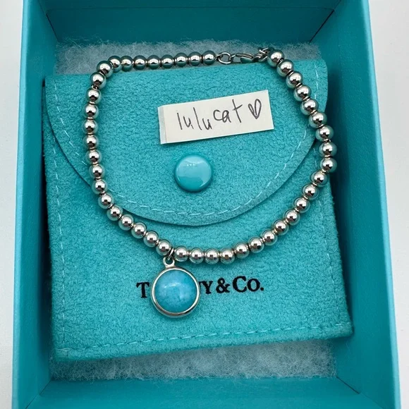 Tiffany & Co. Paloma Picasso sugar stack Amazonite bracelet in sterling silver - Picture 2 of 8